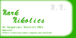 mark nikolics business card